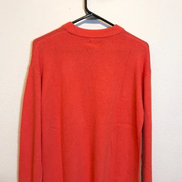 J. Crew Vibrant Orange Crewneck Sweater with large front pockets. Size S - Picture 5 of 5